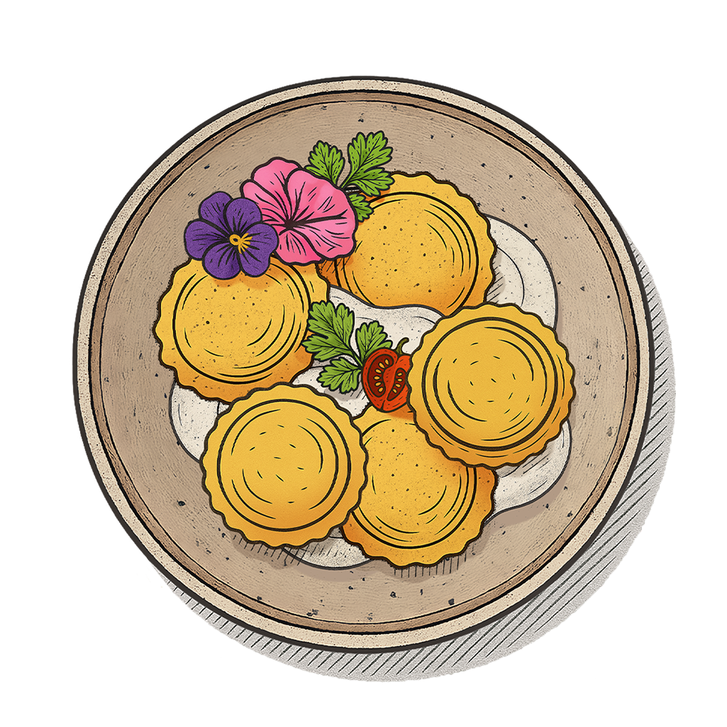 Eine Hauptgericht-Illustration